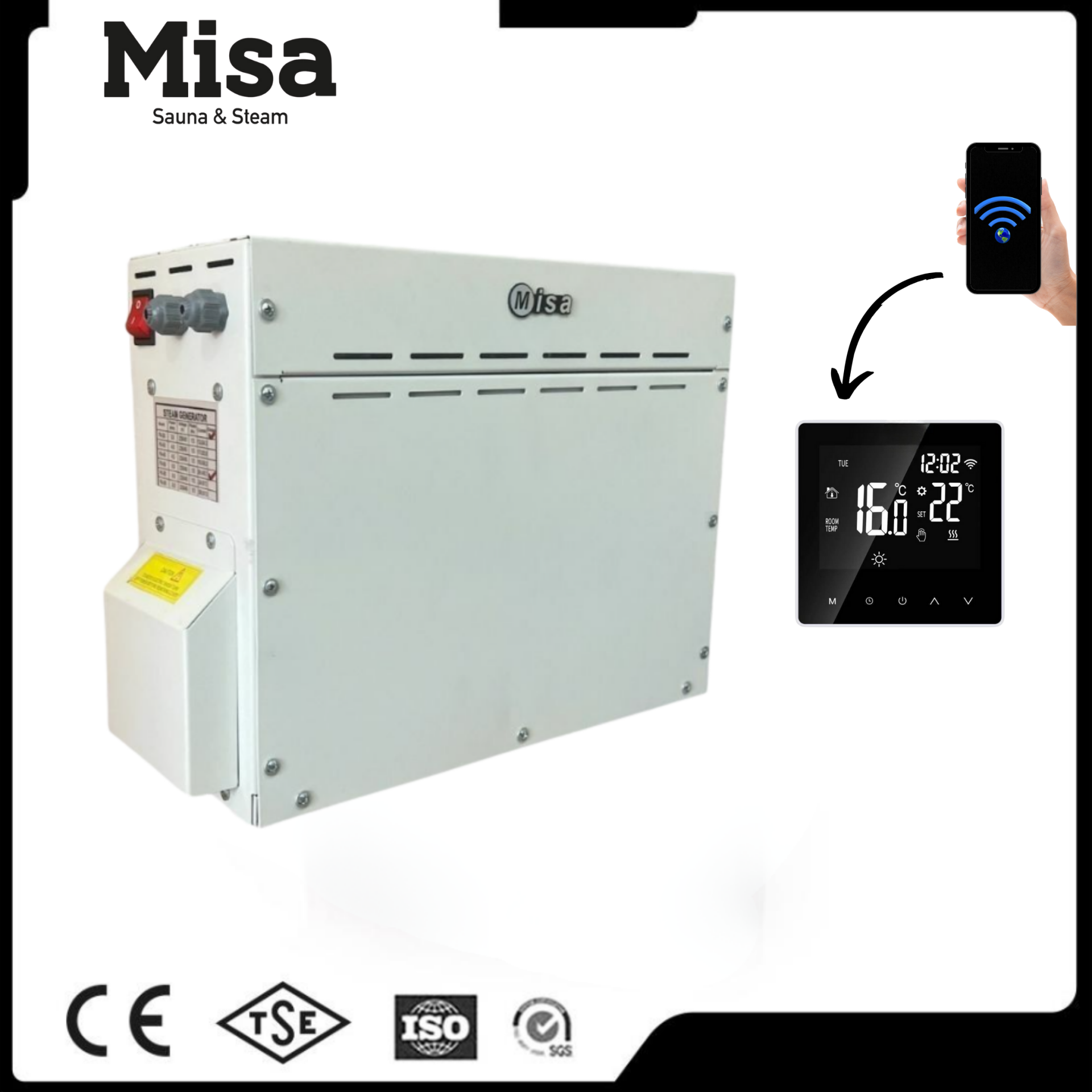 Misa Ev Tipi Buhar Odası jeneratörü 4.5 kW