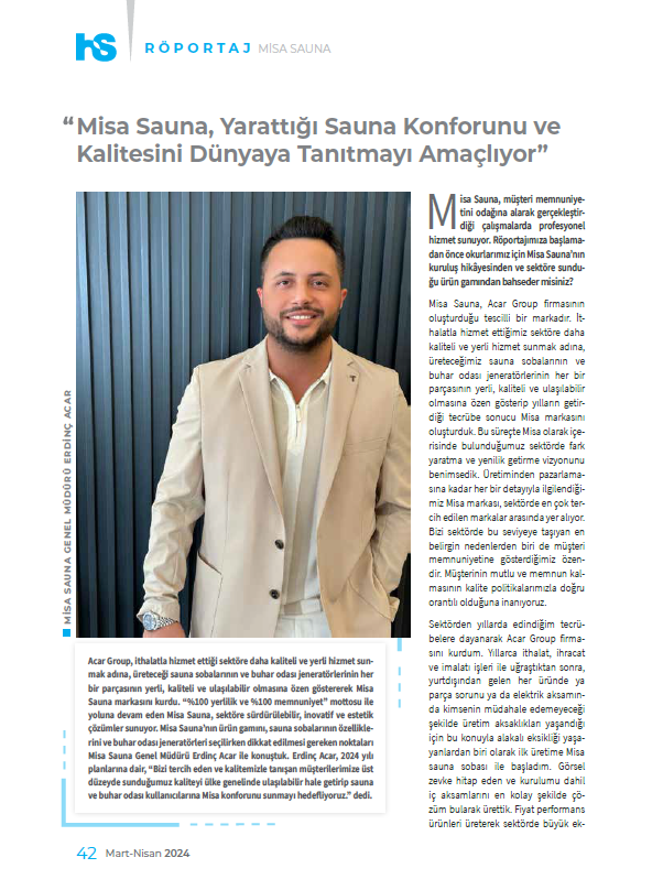Havuz Sauna Malzemeleri Dergisindeyiz