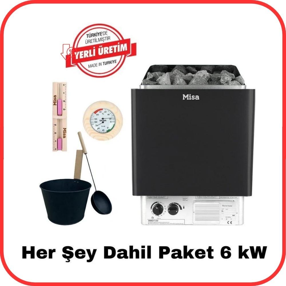 Misa Sauna Sobası Her Şey Dahil Paket 6 kW
