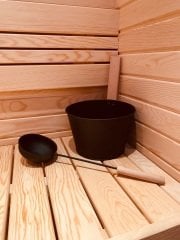 Sauna Kova & Kepçe Ahşap Saplı