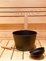 Sauna Kova & Kepçe Ahşap Saplı