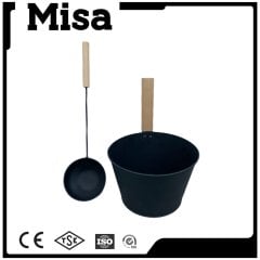 Sauna Kova & Kepçe Ahşap Saplı