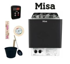 Misa Sauna Stove 6 kW All Inclusive Package with Digital Control Panel