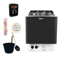Misa Sauna Stove 6 kW All Inclusive Package with Digital Control Panel