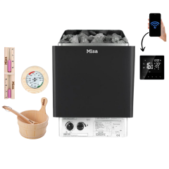 Misa Sauna Sobası 9 kW Dijital Kontrol Panelli Her Şey Dahil Paket