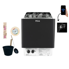 Misa Sauna Stove 9 kW All Inclusive Package with Digital Control Panel