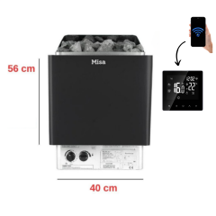 Misa Sauna Stove 4 kW All Inclusive Package with Digital Control Panel